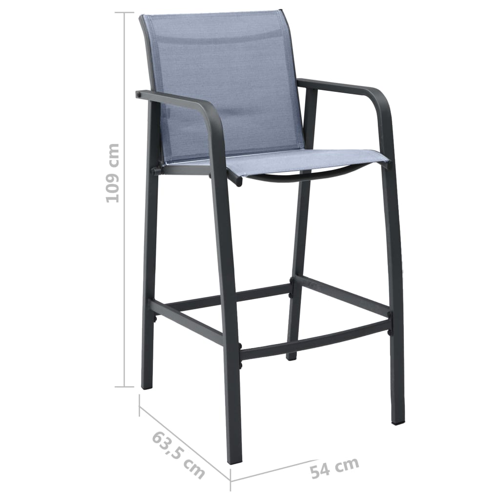 vidaXL Scaune de bar de grădină, 4 buc., gri, textilenă vidaXL Scaune de bar de grădină, 4 buc., gri, textilenă