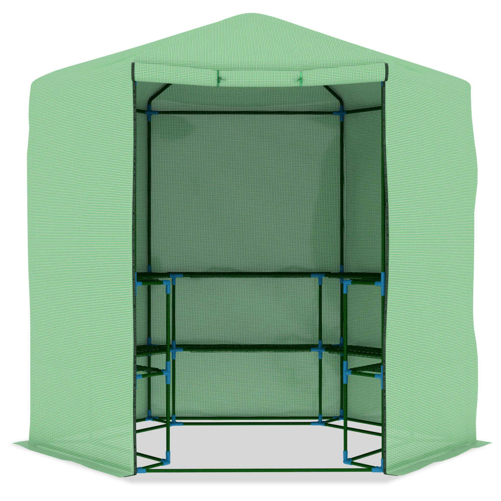 vidaXL Seră cu rafturi, 227 x 223 cm, oțel vidaXL Seră cu rafturi, 227 x 223 cm, oțel