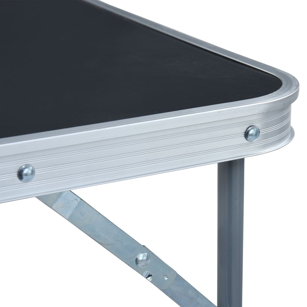 vidaXL Masă de camping pliabilă cu cadru metalic, gri, 80 x 60 cm vidaXL Masă de camping pliabilă cu cadru metalic, gri, 80 x 60 cm