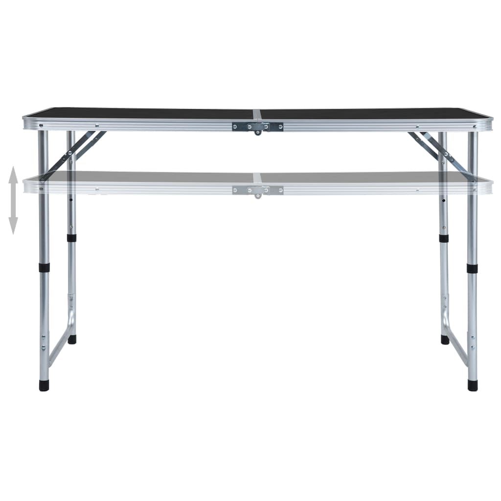 vidaXL Masă de camping pliabilă, gri, 120 x 60 cm, aluminiu vidaXL Masă de camping pliabilă, gri, 120 x 60 cm, aluminiu