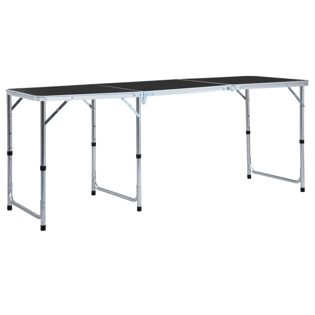 vidaXL Masă de camping pliabilă, gri, 180 x 60 cm, aluminiu vidaXL Masă de camping pliabilă, gri, 180 x 60 cm, aluminiu