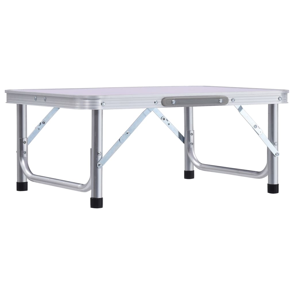 vidaXL Masă de camping pliabilă, alb, 60 x 45 cm, aluminiu vidaXL Masă de camping pliabilă, alb, 60 x 45 cm, aluminiu
