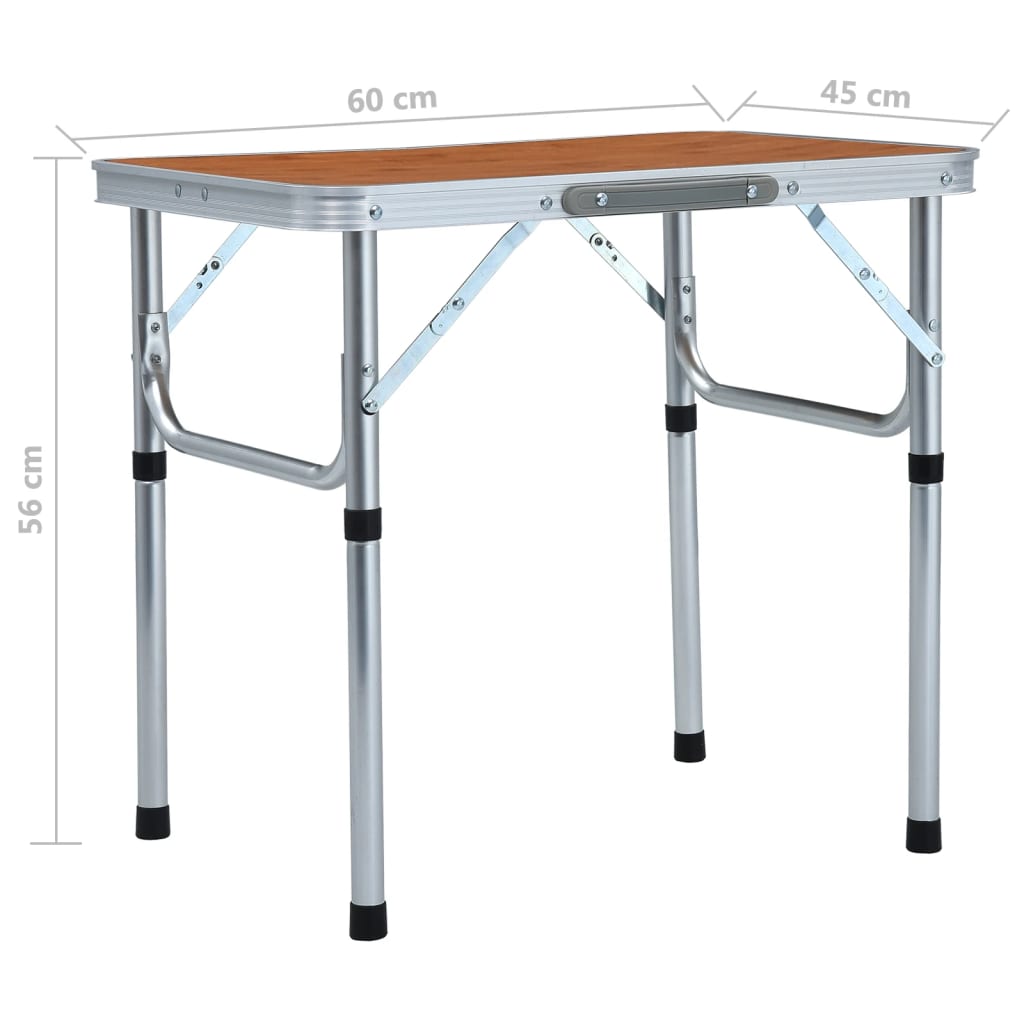 vidaXL Masă de camping pliabilă, 60 x 45 cm, aluminiu vidaXL Masă de camping pliabilă, 60 x 45 cm, aluminiu