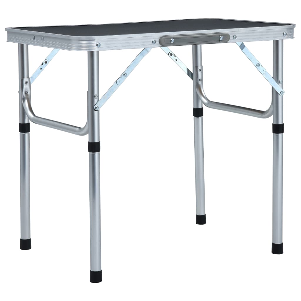 vidaXL Masă de camping pliabilă, gri, 60 x 45 cm, aluminiu vidaXL Masă de camping pliabilă, gri, 60 x 45 cm, aluminiu