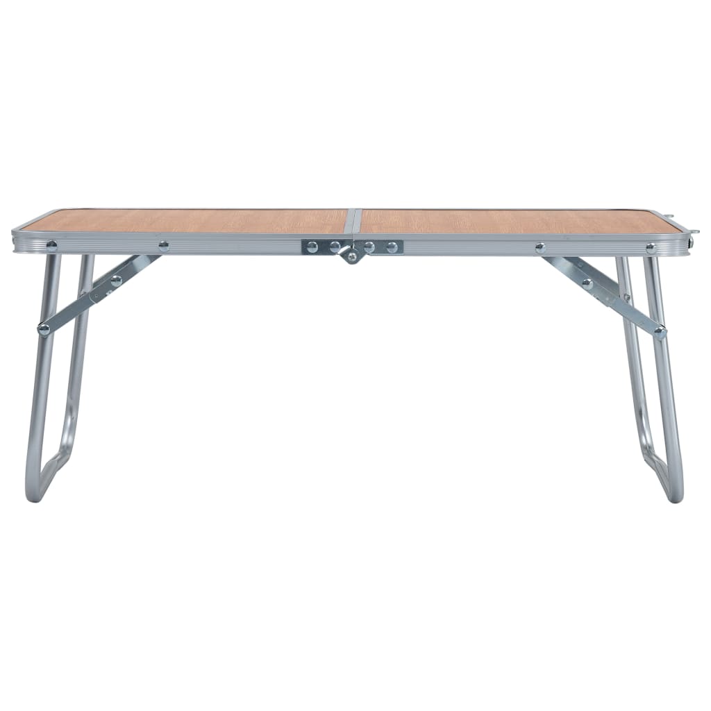 vidaXL Masă de camping pliabilă, maro, 60 x 40 cm, aluminiu vidaXL Masă de camping pliabilă, maro, 60 x 40 cm, aluminiu