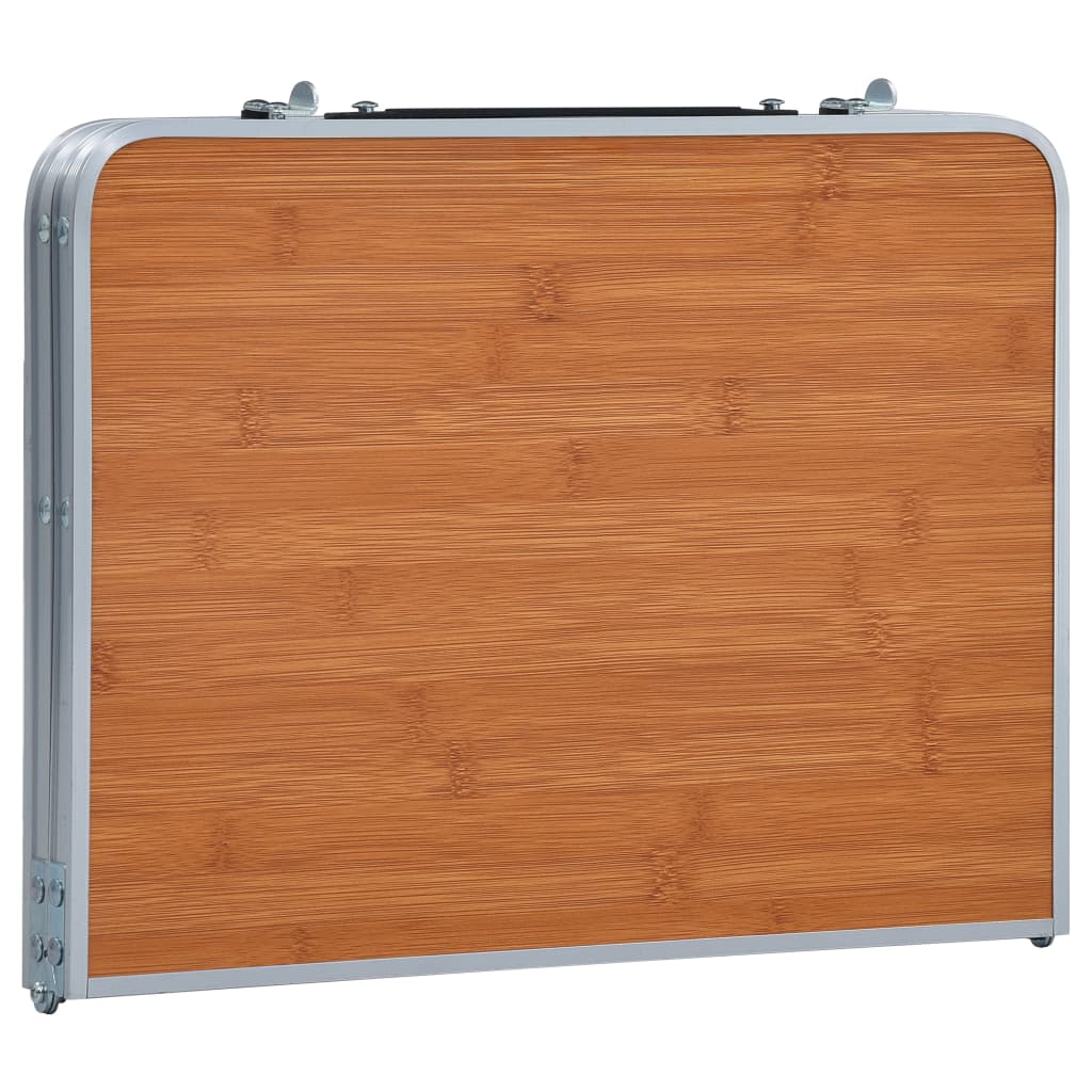 vidaXL Masă de camping pliabilă, maro, 60 x 40 cm, aluminiu vidaXL Masă de camping pliabilă, maro, 60 x 40 cm, aluminiu