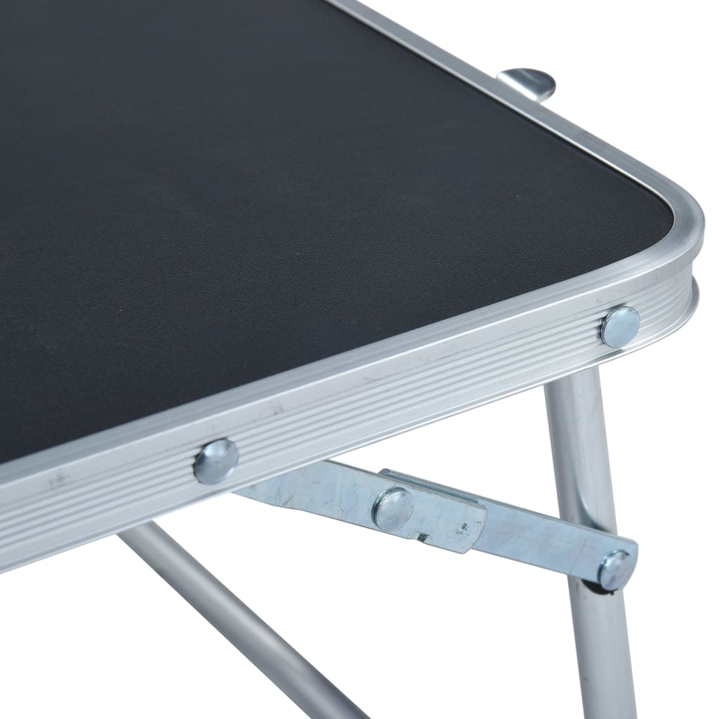 vidaXL Masă de camping pliabilă, gri, 60 x 40 cm, aluminiu vidaXL Masă de camping pliabilă, gri, 60 x 40 cm, aluminiu