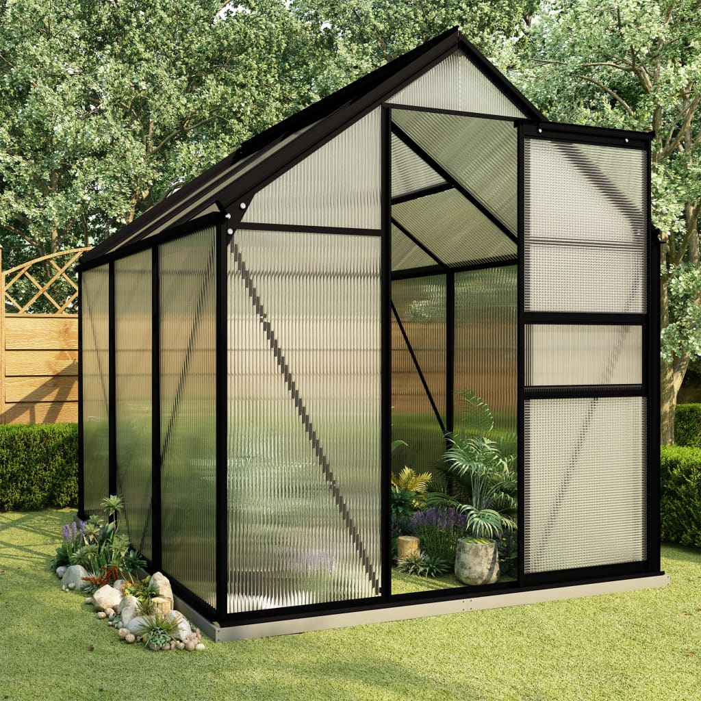 vidaXL Seră cu cadru de bază, antracit, 3,61 m², aluminiu vidaXL Seră cu cadru de bază, antracit, 3,61 m², aluminiu