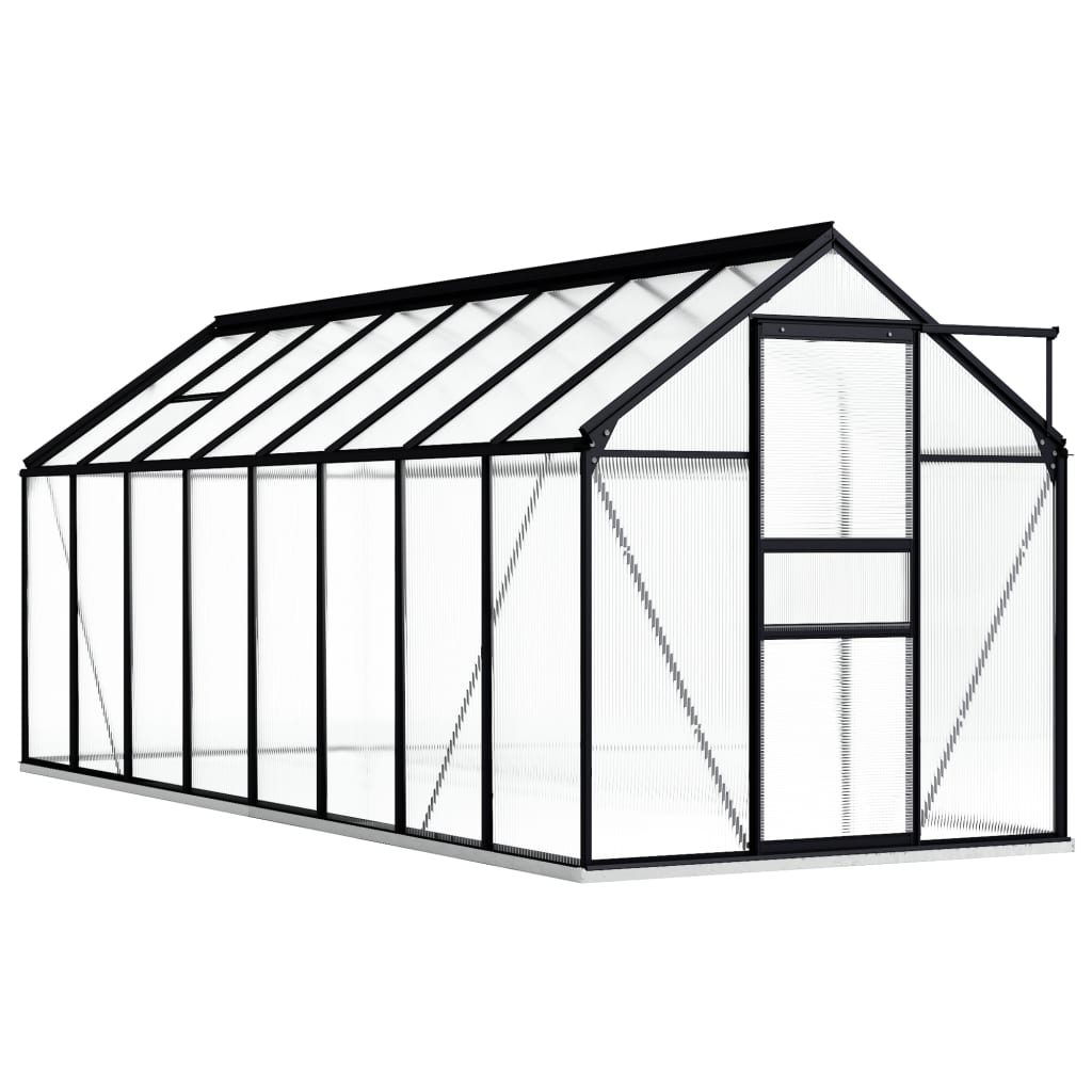 vidaXL Seră cu cadru de bază, antracit, 9,31 m², aluminiu vidaXL Seră cu cadru de bază, antracit, 9,31 m², aluminiu