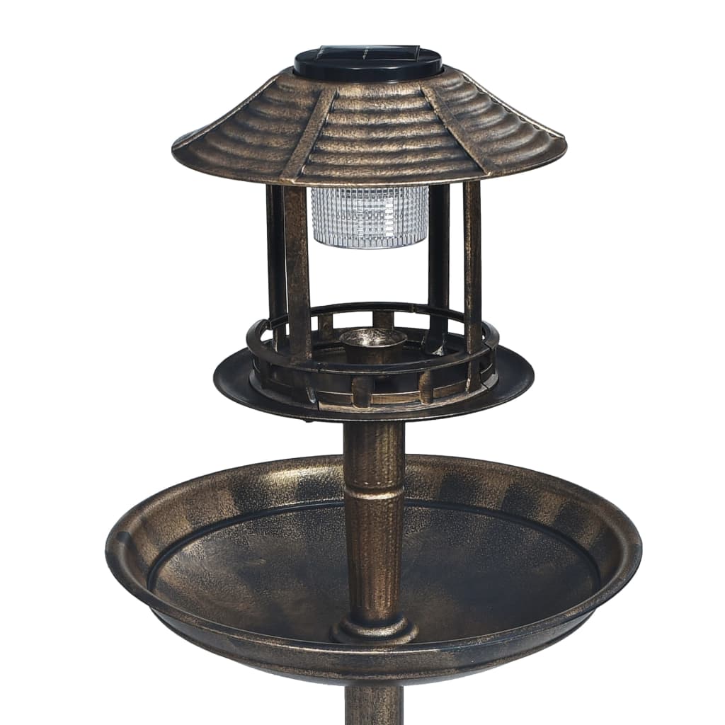 vidaXL Baie pentru păsări decorativă, cu LED alimentat solar, plastic vidaXL Baie pentru păsări decorativă, cu LED alimentat solar, plastic