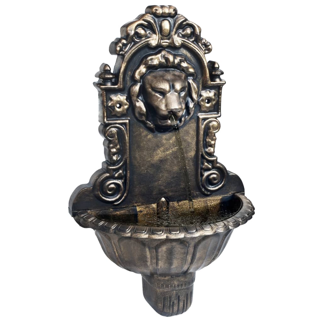 vidaXL Fântână de perete cu design cap de leu, bronz vidaXL Fântână de perete cu design cap de leu, bronz