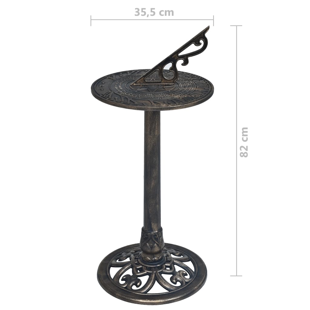 vidaXL Cadran solar, bronz, 35,5 x 82 cm, plastic