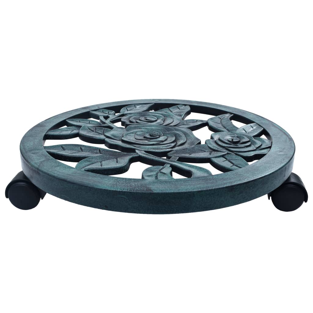 vidaXL Suporturi de plante cu role, 6 buc., verde, 38 cm, plastic