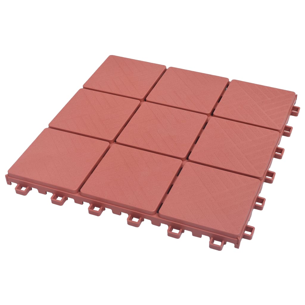 vidaXL Plăci pardoseală, 10 buc., roșu, 30,5 x 30,5 cm, plastic vidaXL Plăci pardoseală, 10 buc., roșu, 30,5 x 30,5 cm, plastic