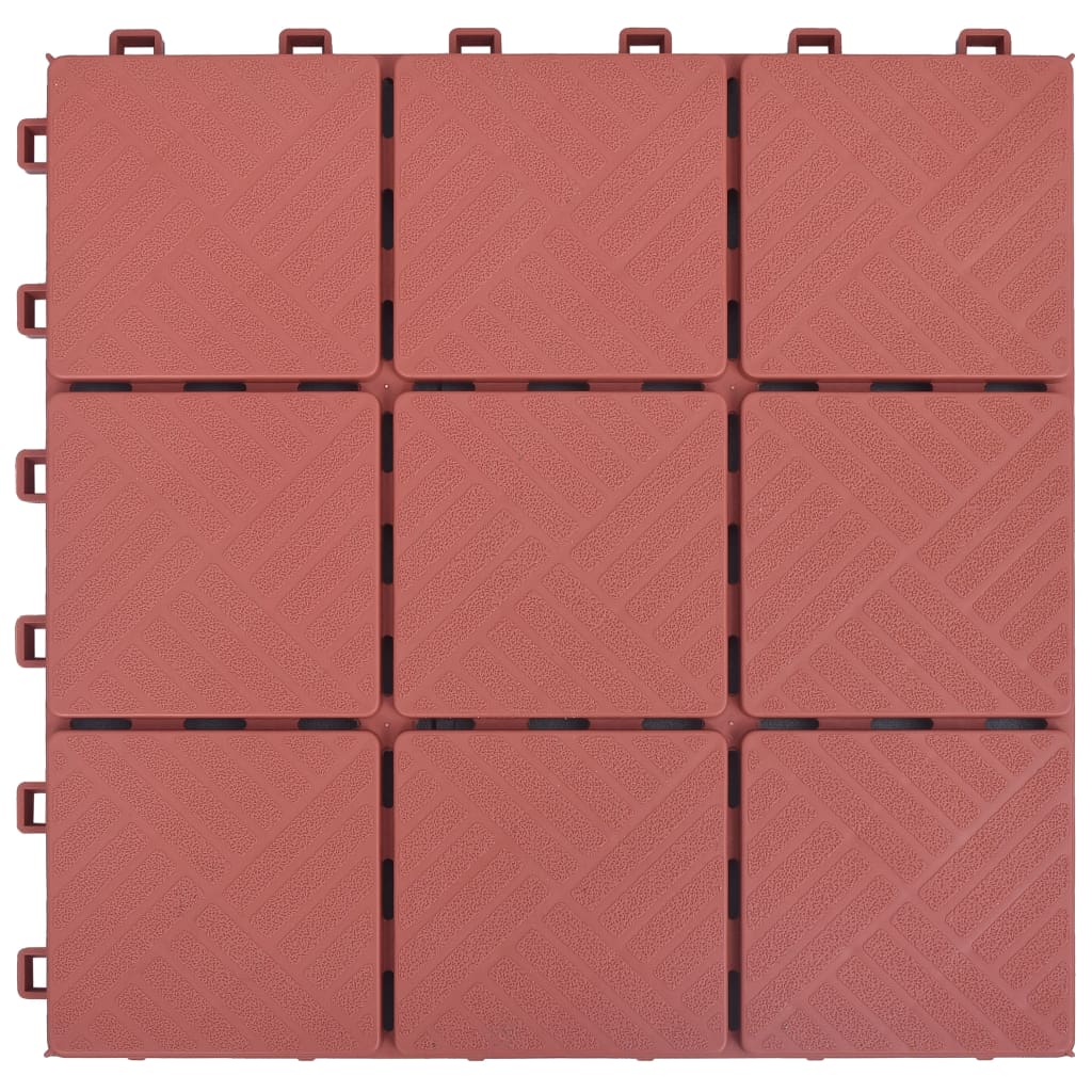 vidaXL Plăci pardoseală, 10 buc., roșu, 30,5 x 30,5 cm, plastic vidaXL Plăci pardoseală, 10 buc., roșu, 30,5 x 30,5 cm, plastic