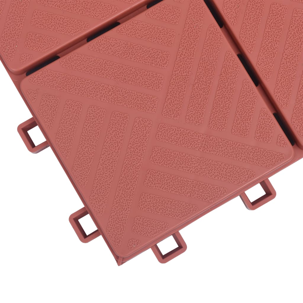 vidaXL Plăci pardoseală, 10 buc., roșu, 30,5 x 30,5 cm, plastic vidaXL Plăci pardoseală, 10 buc., roșu, 30,5 x 30,5 cm, plastic