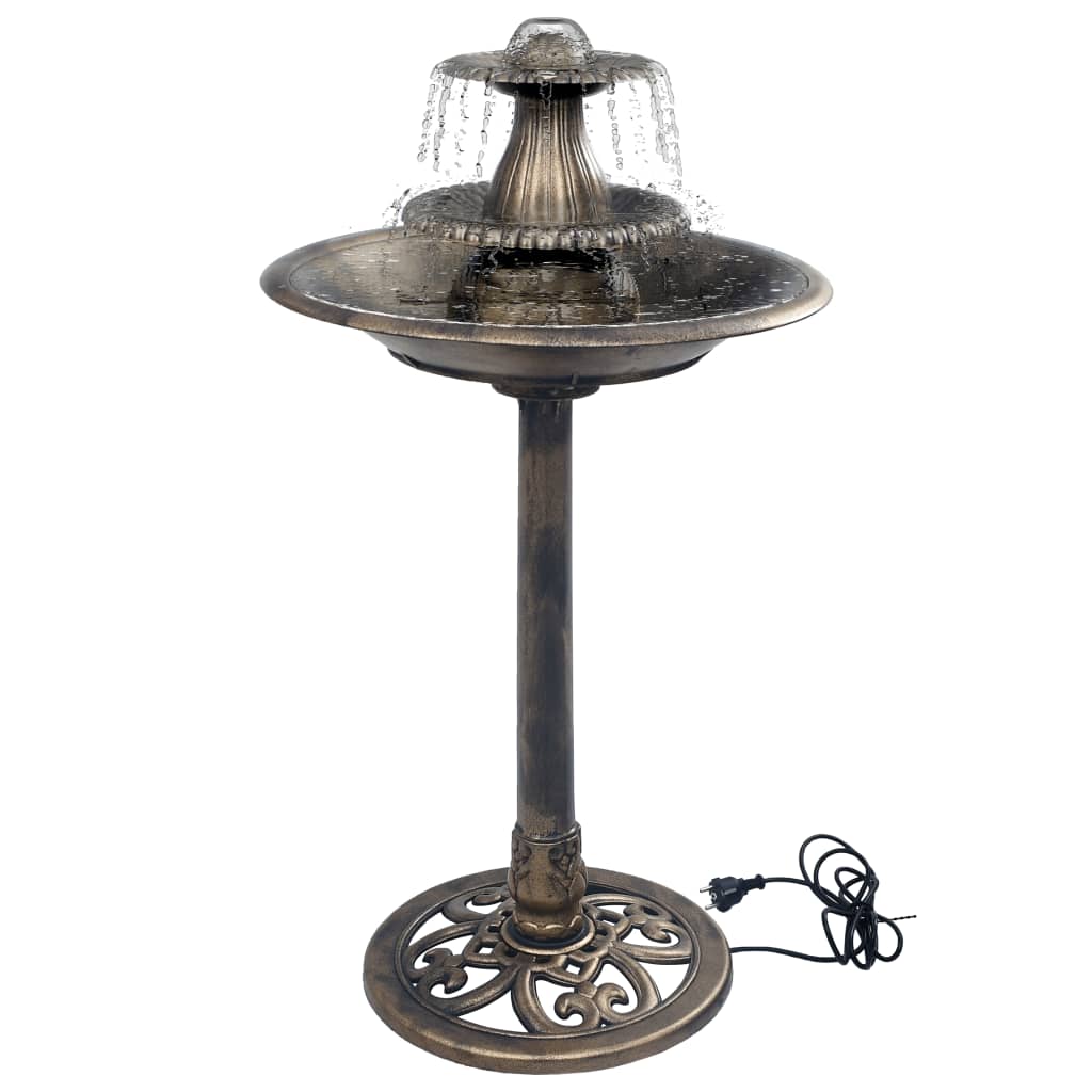 vidaXL Bazin pentru păsări cu fântână, bronz, 50 x 91 cm, plastic vidaXL Bazin pentru păsări cu fântână, bronz, 50 x 91 cm, plastic