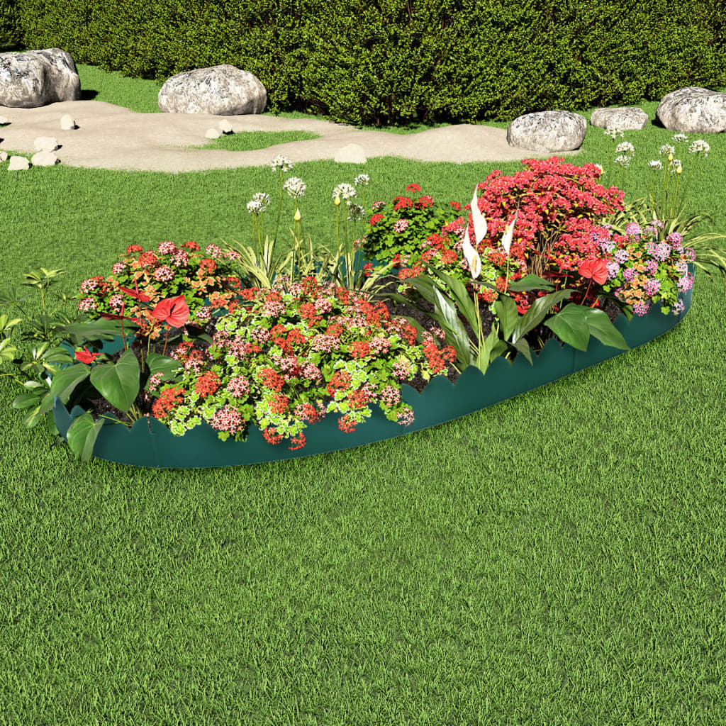 vidaXL Borduri de gazon, 10 buc., verde, 65x15 cm, PP vidaXL Borduri de gazon, 10 buc., verde, 65x15 cm, PP