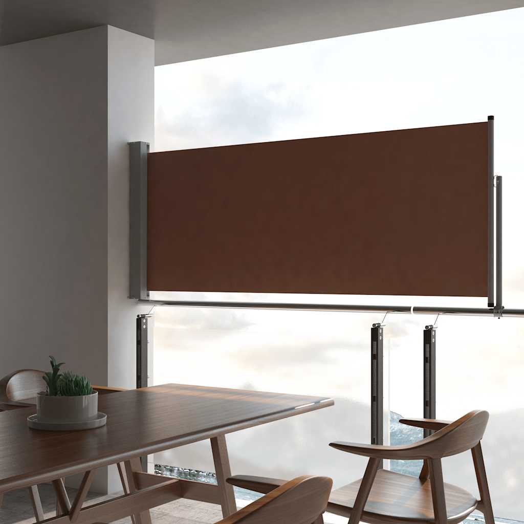 vidaXL Copertină laterală retractabilă de terasă, maro, 100 x 300 cm vidaXL Copertină laterală retractabilă de terasă, maro, 100 x 300 cm