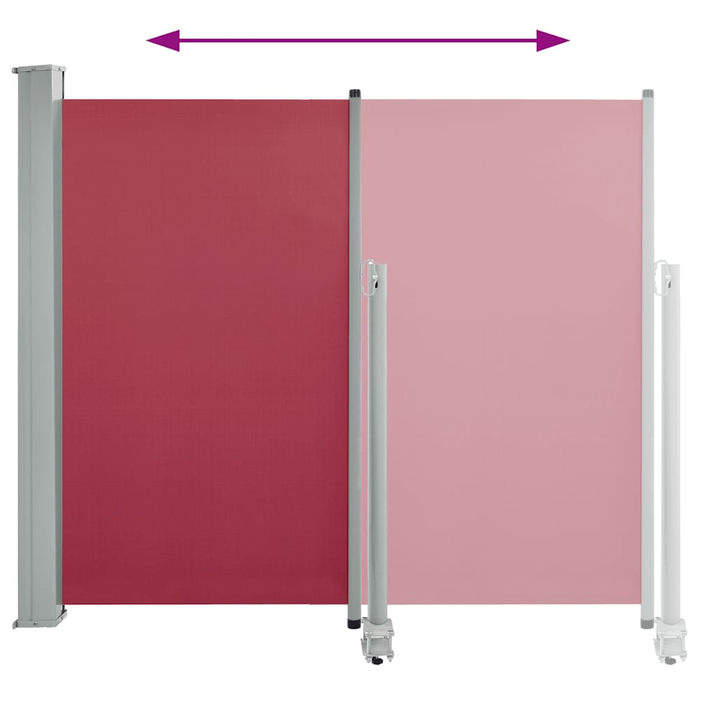 vidaXL Copertină laterală retractabilă de terasă, roșu, 120 x 300 cm vidaXL Copertină laterală retractabilă de terasă, roșu, 120 x 300 cm