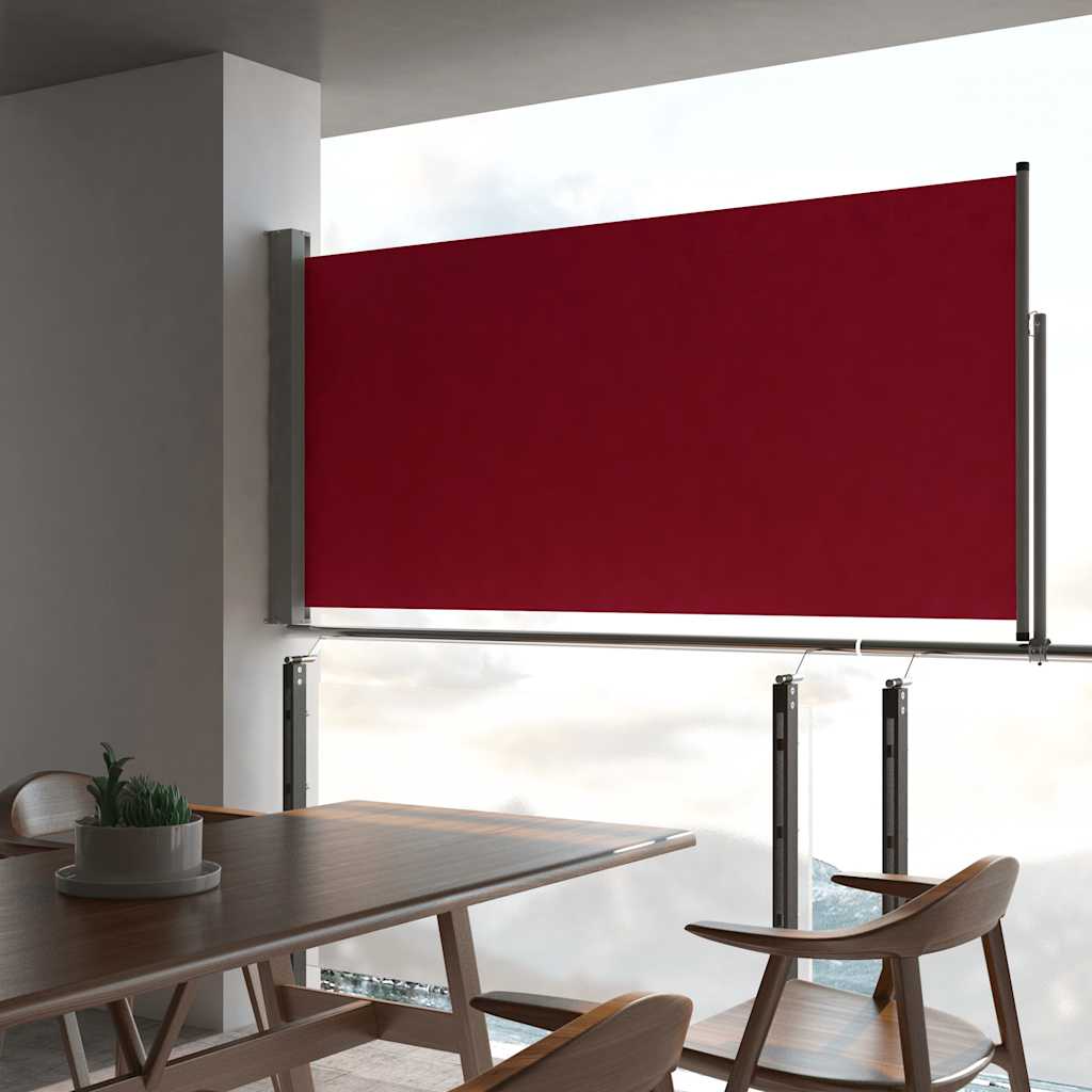 vidaXL Copertină laterală retractabilă de terasă, roșu, 120 x 300 cm vidaXL Copertină laterală retractabilă de terasă, roșu, 120 x 300 cm