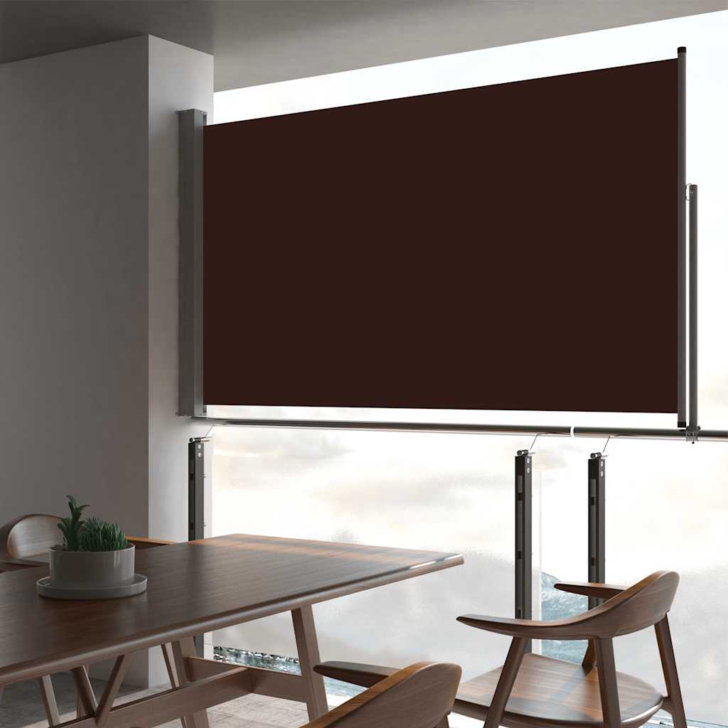 vidaXL Copertină laterală retractabilă, maro, 140 x 300 cm vidaXL Copertină laterală retractabilă, maro, 140 x 300 cm