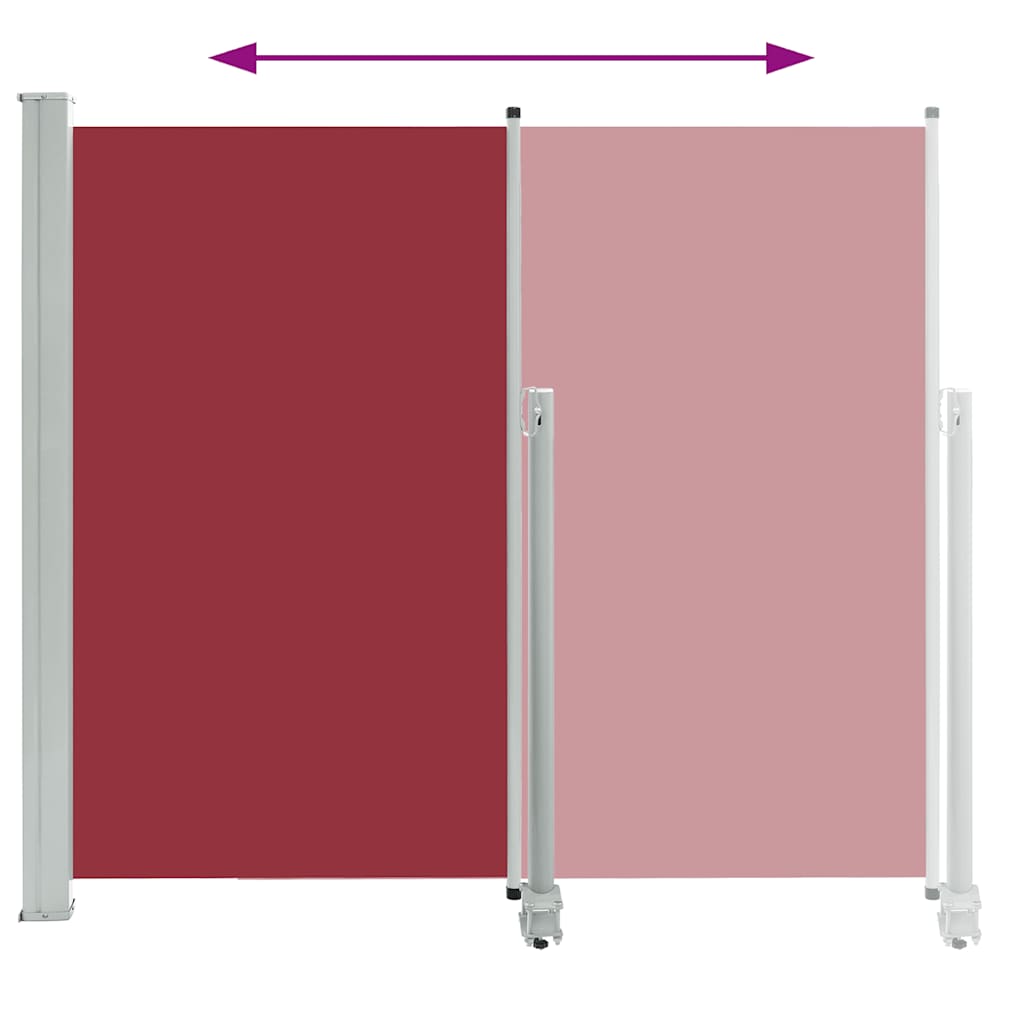 vidaXL Copertină laterală retractabilă de terasă, roșu, 140 x 300 cm vidaXL Copertină laterală retractabilă de terasă, roșu, 140 x 300 cm
