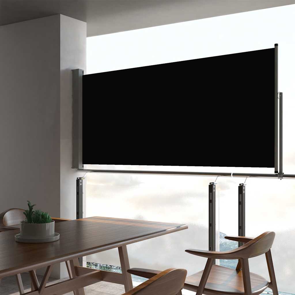 vidaXL Copertină laterală retractabilă de terasă, negru, 60 x 300 cm vidaXL Copertină laterală retractabilă de terasă, negru, 60 x 300 cm