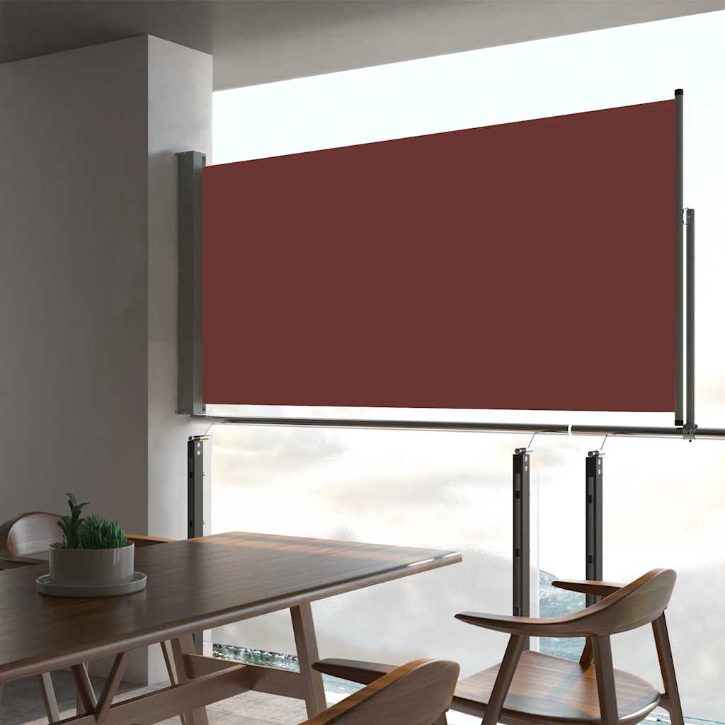 vidaXL Copertină laterală retractabilă de terasă, maro, 80 x 300 cm vidaXL Copertină laterală retractabilă de terasă, maro, 80 x 300 cm