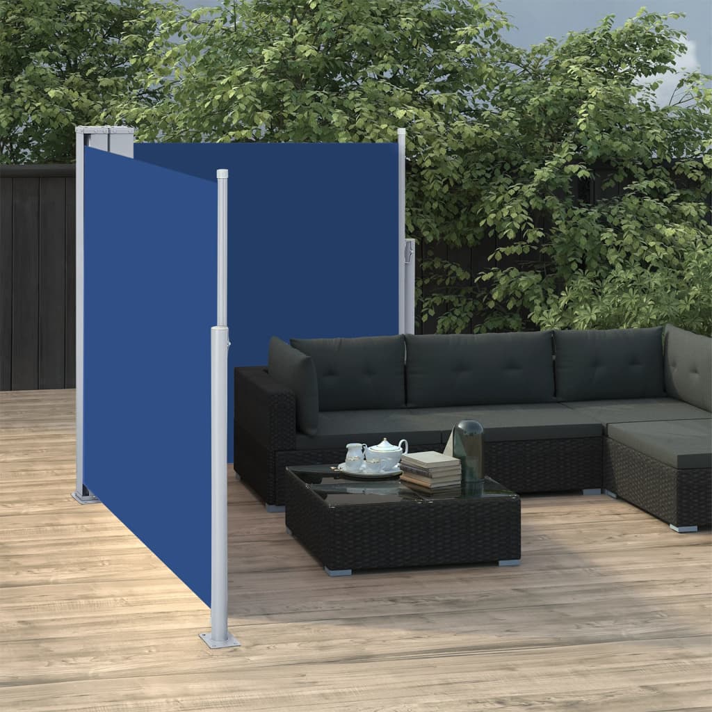 vidaXL Copertină laterală retractabilă, albastru, 100 x 600 cm vidaXL Copertină laterală retractabilă, albastru, 100 x 600 cm