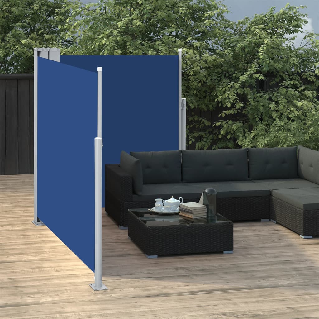 vidaXL Copertină laterală retractabilă, albastru, 160 x 600 cm