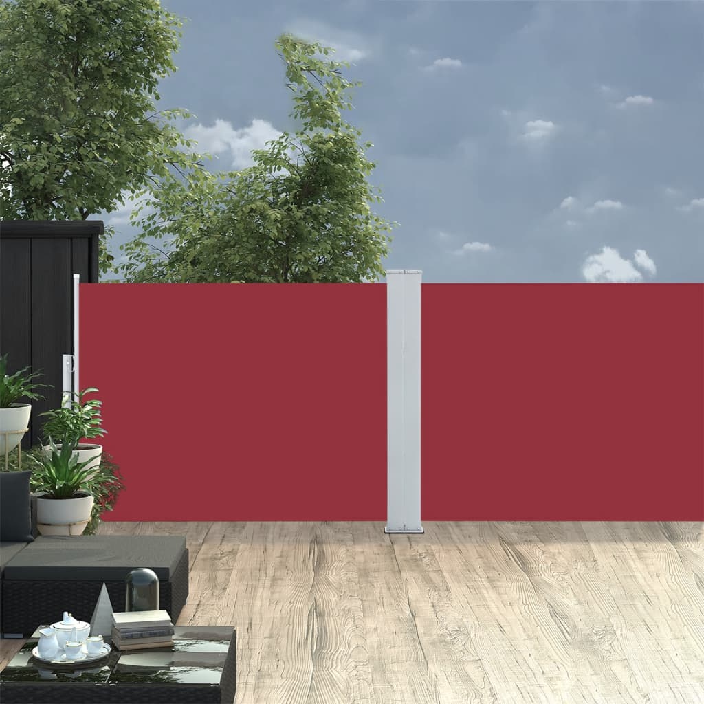 vidaXL Copertină laterală retractabilă, roșu, 100 x 1000 cm