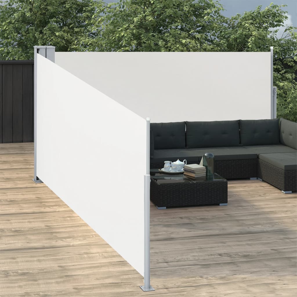 vidaXL Copertină laterală retractabilă, crem, 120 x 1000 cm vidaXL Copertină laterală retractabilă, crem, 120 x 1000 cm