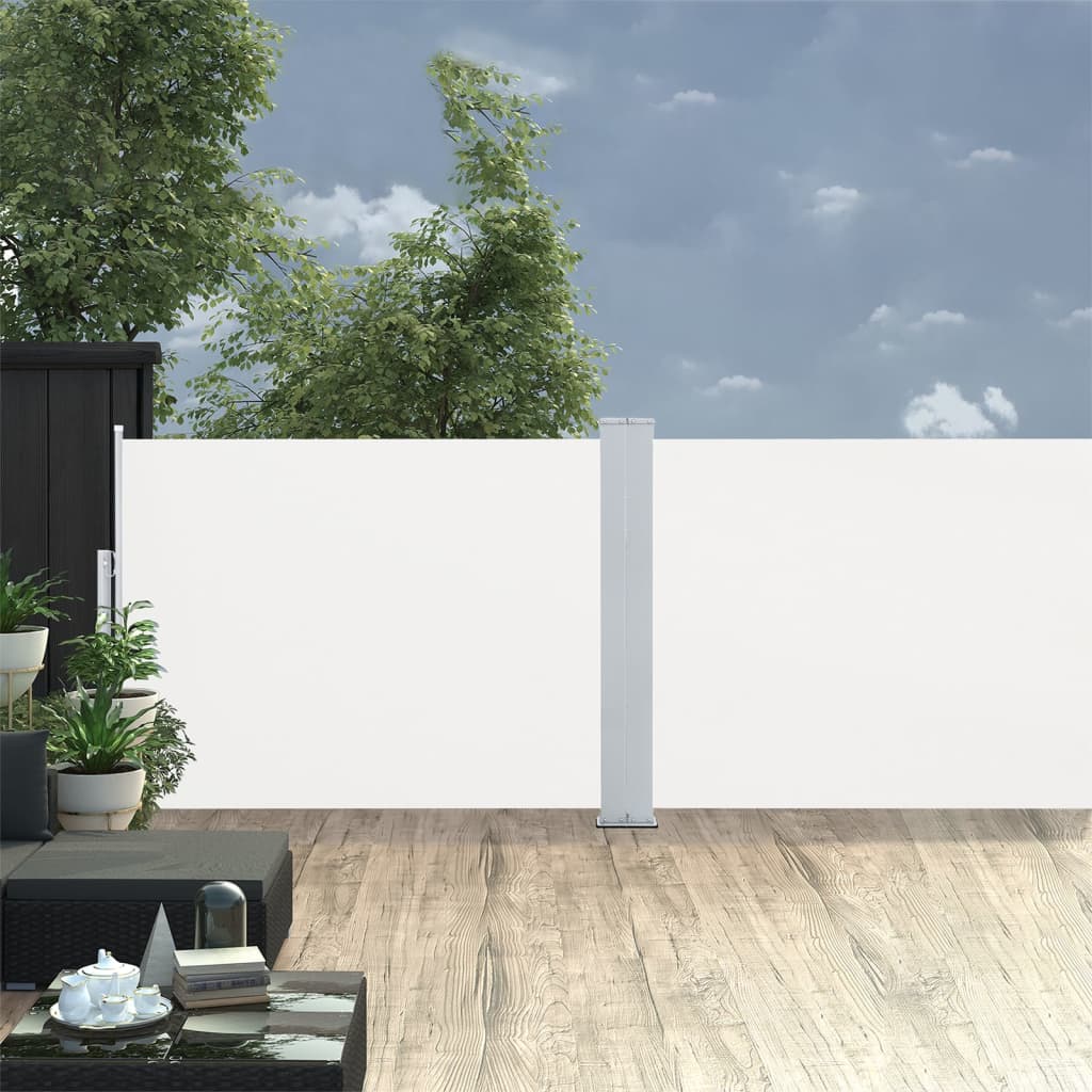 vidaXL Copertină laterală retractabilă, crem, 120 x 1000 cm vidaXL Copertină laterală retractabilă, crem, 120 x 1000 cm