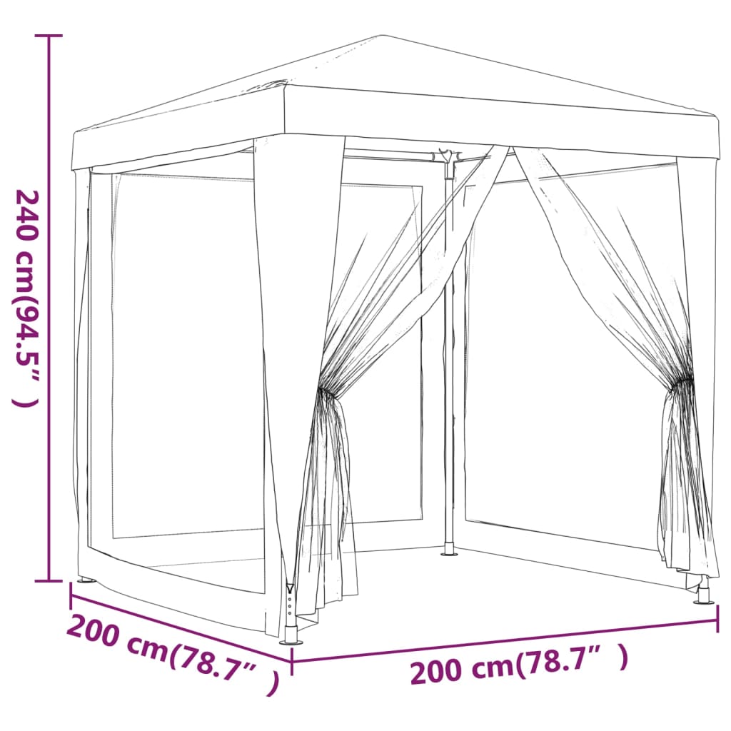 vidaXL Cort de petrecere cu 4 pereți din plasă, alb, 2 x 2 m vidaXL Cort de petrecere cu 4 pereți din plasă, alb, 2 x 2 m