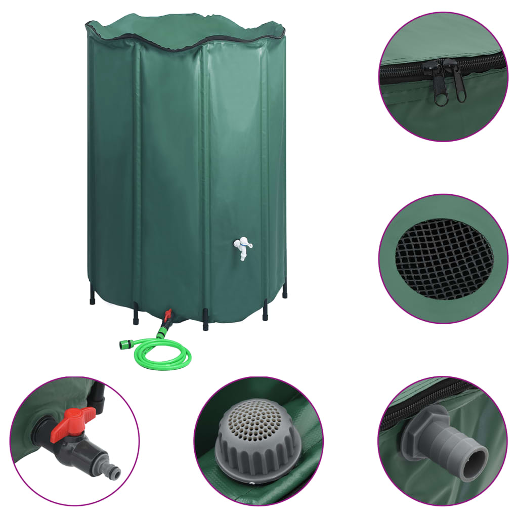 vidaXL Rezervor de apă de ploaie rabatabil cu cep, 1250 L vidaXL Rezervor de apă de ploaie rabatabil cu cep, 1250 L