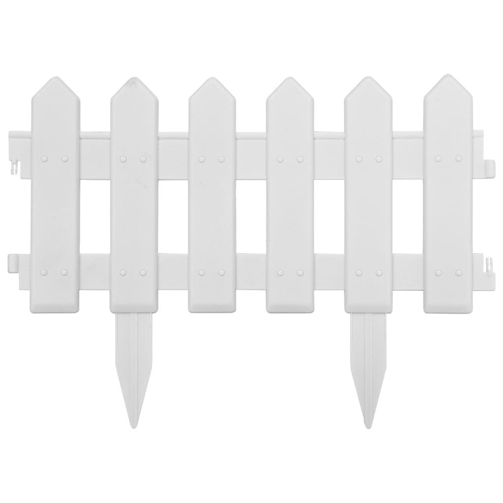 vidaXL Borduri de gazon, 25 buc., alb, 10 m, PP