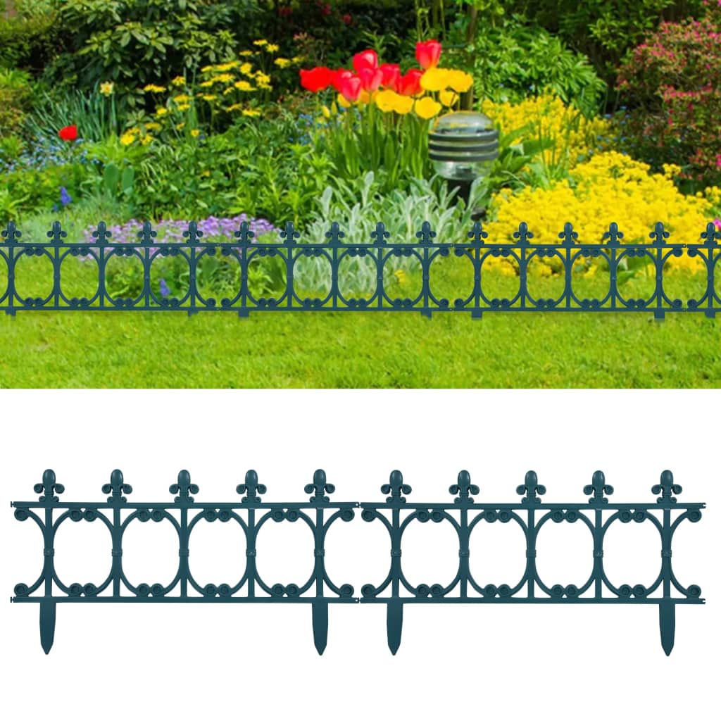 vidaXL Borduri de gazon, 16 buc., verde, 10 m, PP vidaXL Borduri de gazon, 16 buc., verde, 10 m, PP