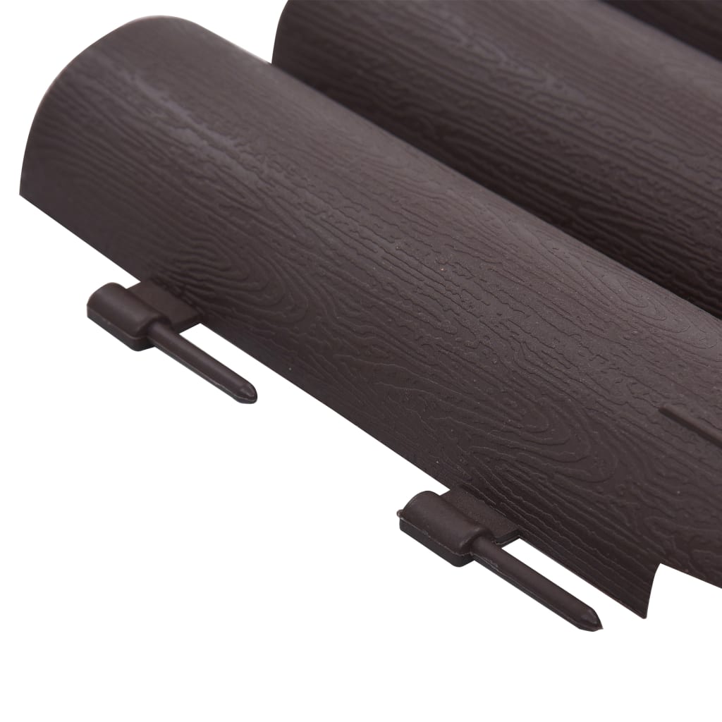 vidaXL Borduri de gazon, 36 buc., maro, 10 m, PP