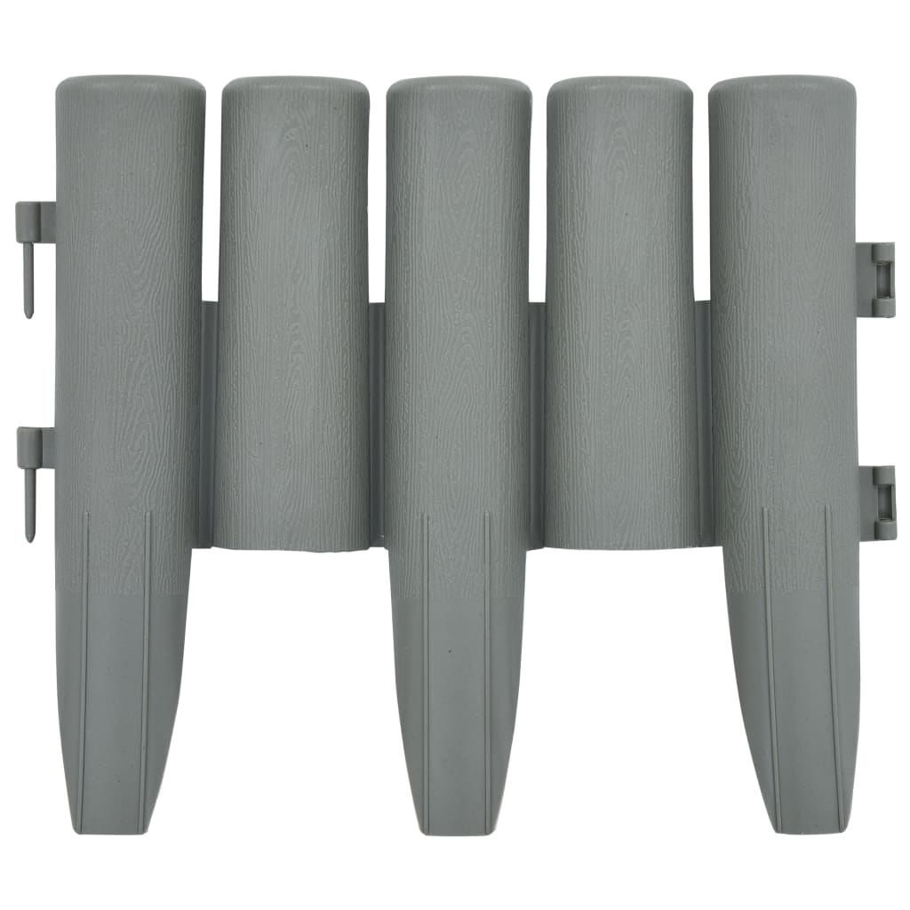 vidaXL Borduri de gazon, 36 buc., gri, 10 m, PP