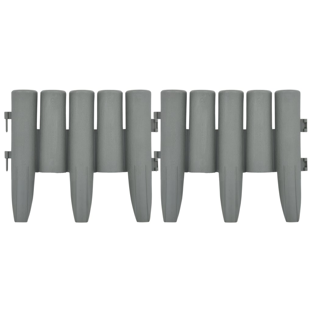 vidaXL Borduri de gazon, 36 buc., gri, 10 m, PP