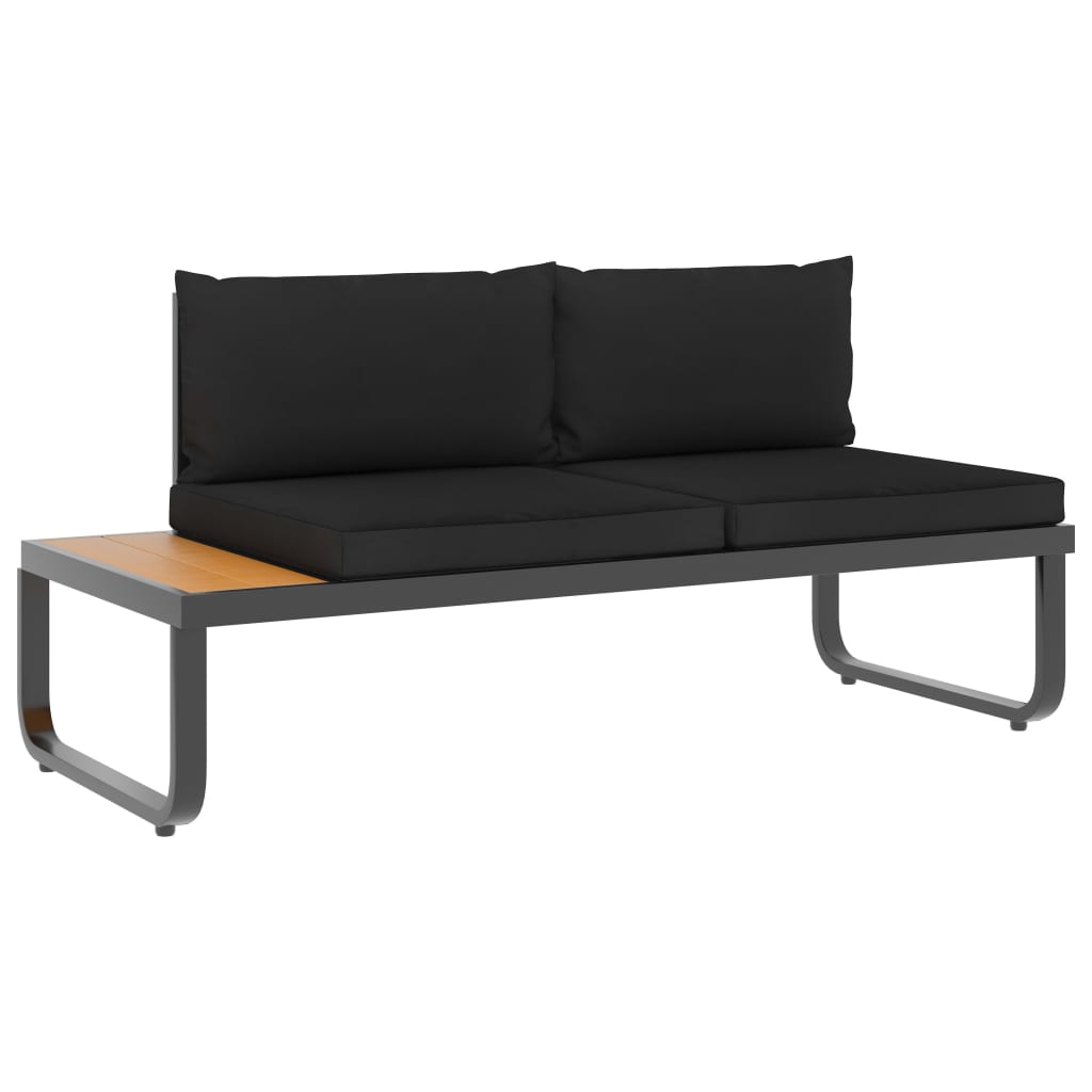 vidaXL Set canapea de grădină colțar cu perne, 4 piese, aluminiu, WPC vidaXL Set canapea de grădină colțar cu perne, 4 piese, aluminiu, WPC