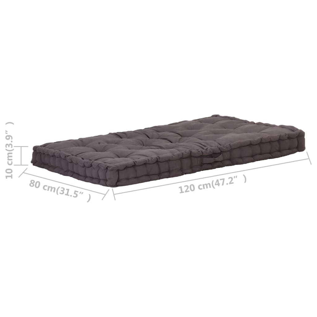 vidaXL Pernă podea canapea din paleți, 120x80x10, antracit, bumbac vidaXL Pernă podea canapea din paleți, 120x80x10, antracit, bumbac