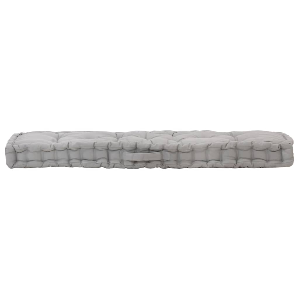 vidaXL Pernă podea canapea din paleți, gri, 120 x 40 x 7 cm, bumbac vidaXL Pernă podea canapea din paleți, gri, 120 x 40 x 7 cm, bumbac