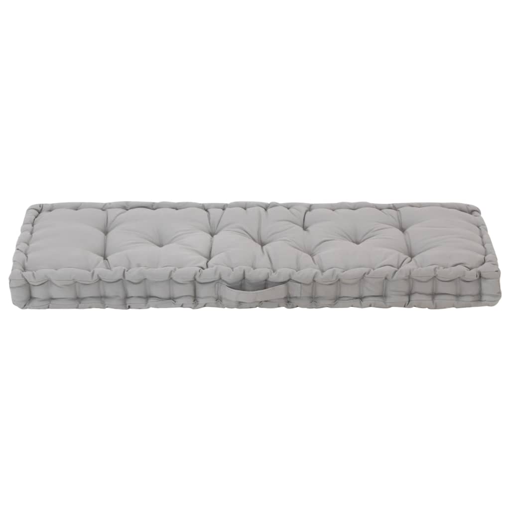 vidaXL Pernă podea canapea din paleți, gri, 120 x 40 x 7 cm, bumbac vidaXL Pernă podea canapea din paleți, gri, 120 x 40 x 7 cm, bumbac