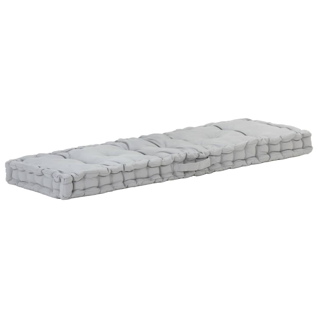 vidaXL Pernă podea canapea din paleți, gri, 120 x 40 x 7 cm, bumbac vidaXL Pernă podea canapea din paleți, gri, 120 x 40 x 7 cm, bumbac
