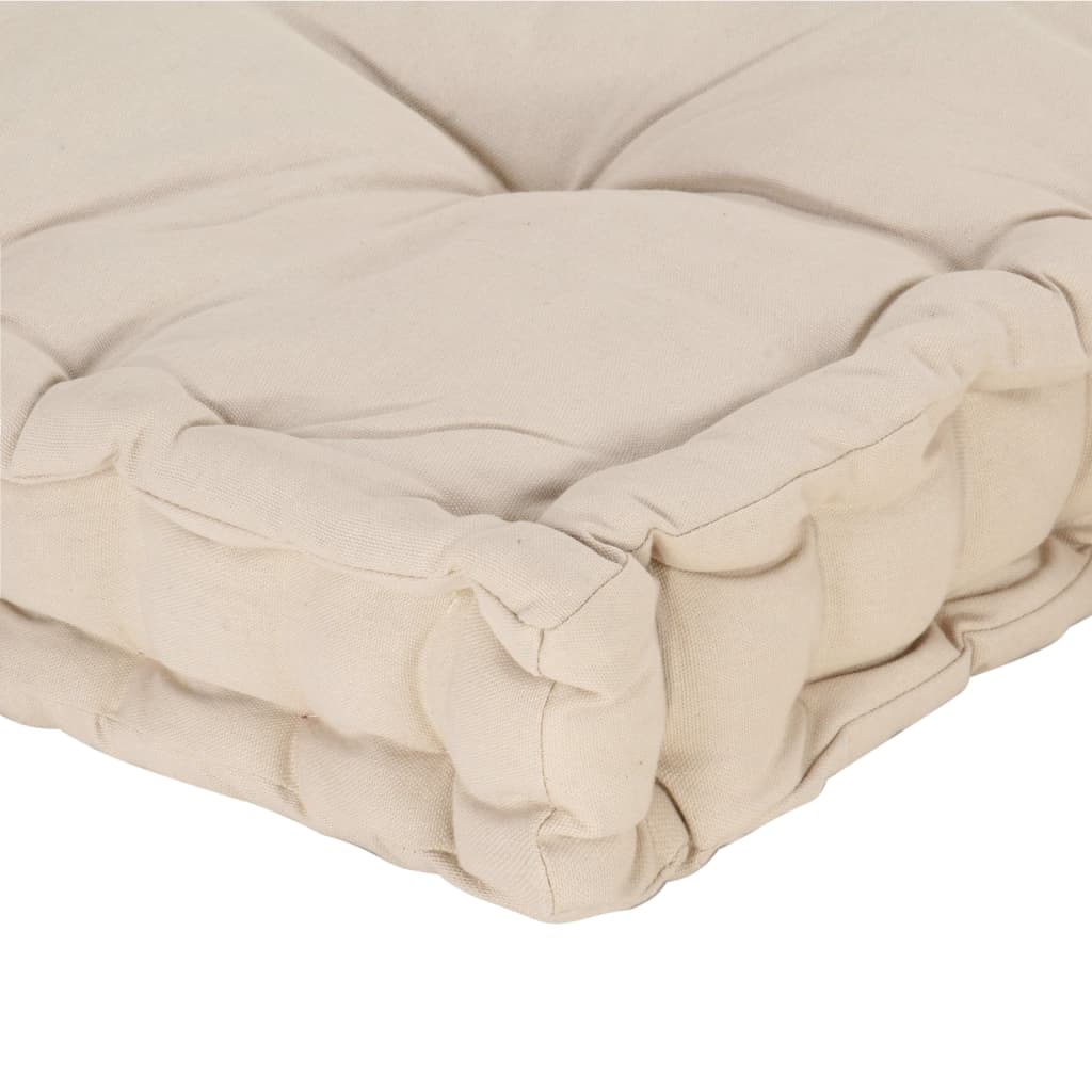 vidaXL Pernă podea canapea din paleți, bej, 120 x 40 x 7 cm, bumbac vidaXL Pernă podea canapea din paleți, bej, 120 x 40 x 7 cm, bumbac