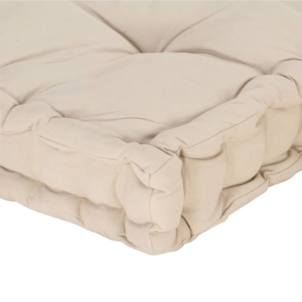 vidaXL Pernă podea canapea din paleți, bej, 120 x 80 x 10 cm, bumbac vidaXL Pernă podea canapea din paleți, bej, 120 x 80 x 10 cm, bumbac