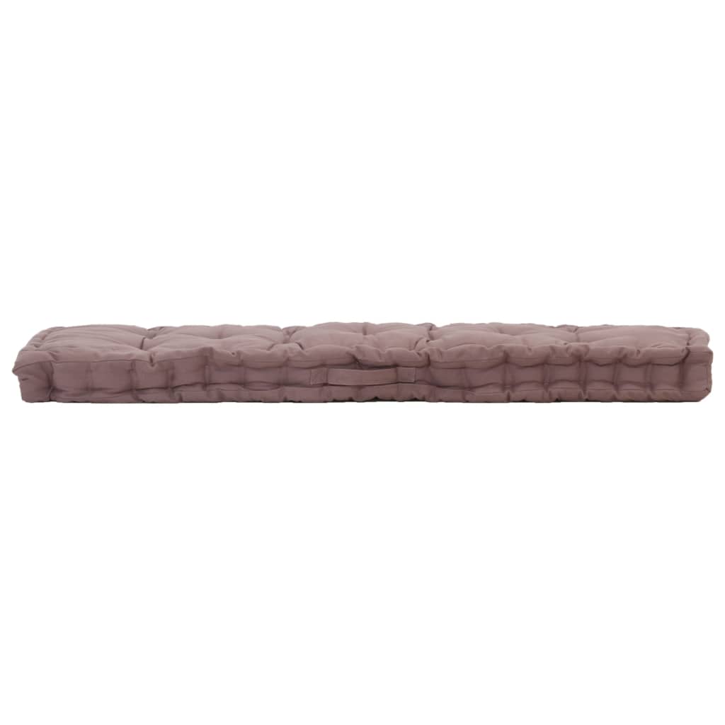 vidaXL Pernă podea canapea din paleți, gri taupe, 120x40x7 cm, bumbac vidaXL Pernă podea canapea din paleți, gri taupe, 120x40x7 cm, bumbac