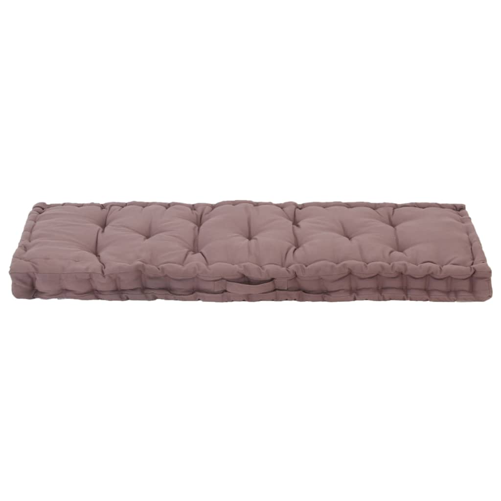 vidaXL Pernă podea canapea din paleți, gri taupe, 120x40x7 cm, bumbac vidaXL Pernă podea canapea din paleți, gri taupe, 120x40x7 cm, bumbac